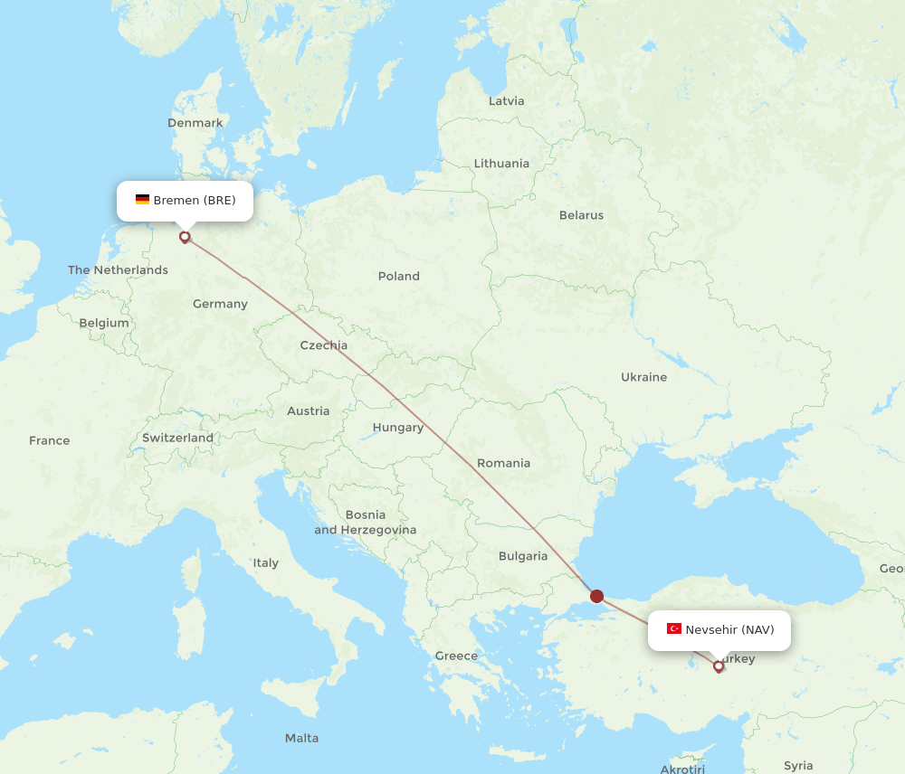 BRE-NAV flight routes