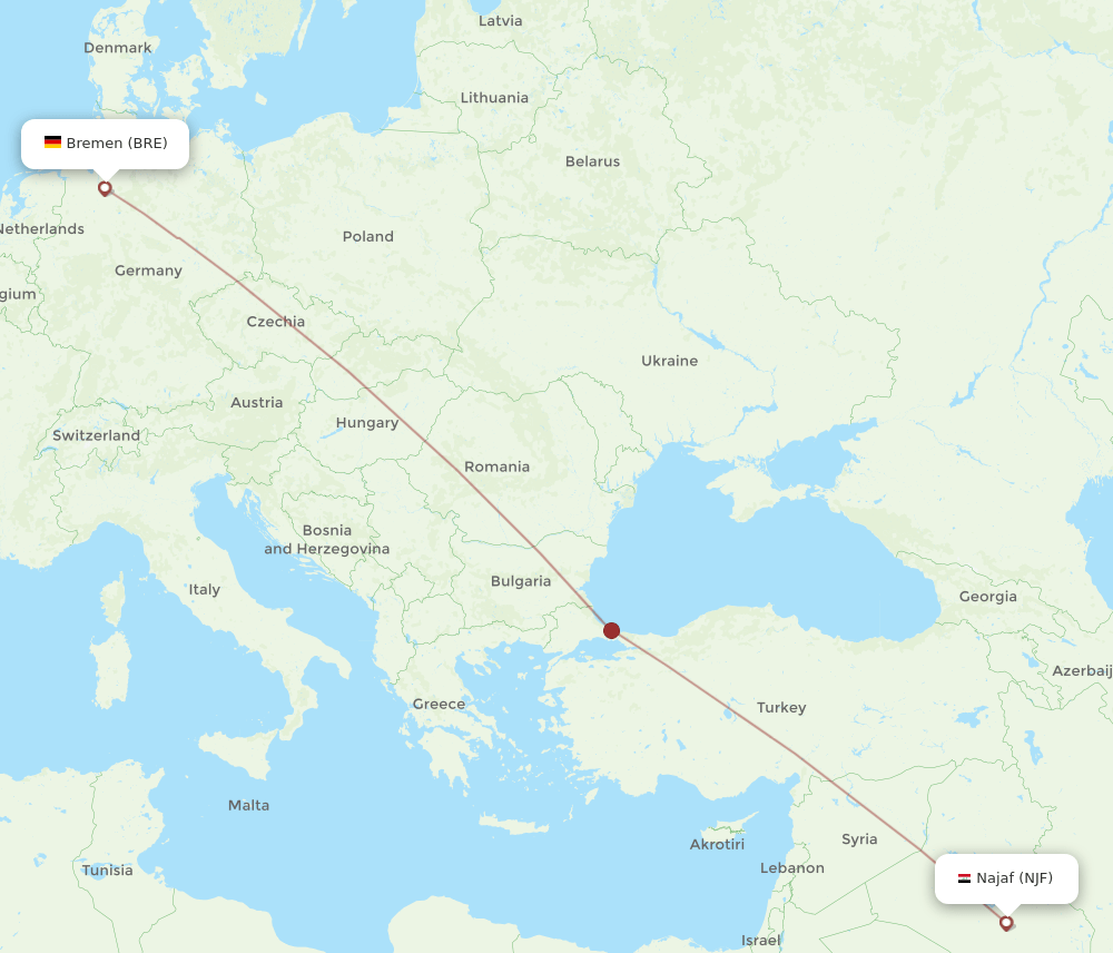 BRE-NJF flight routes