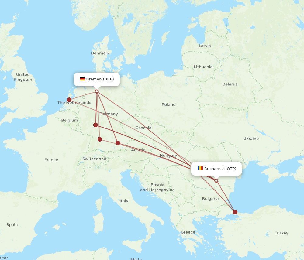 BRE-OTP flight routes