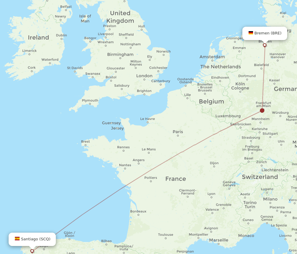 BRE-SCQ flight routes