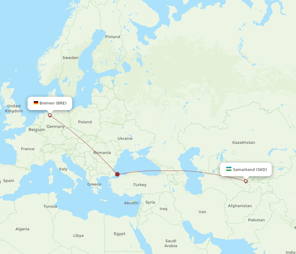 BRE-SKD flight routes