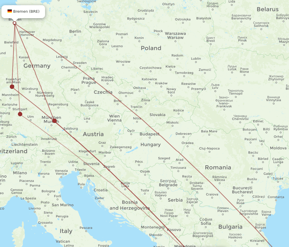 BRE-SKG flight routes