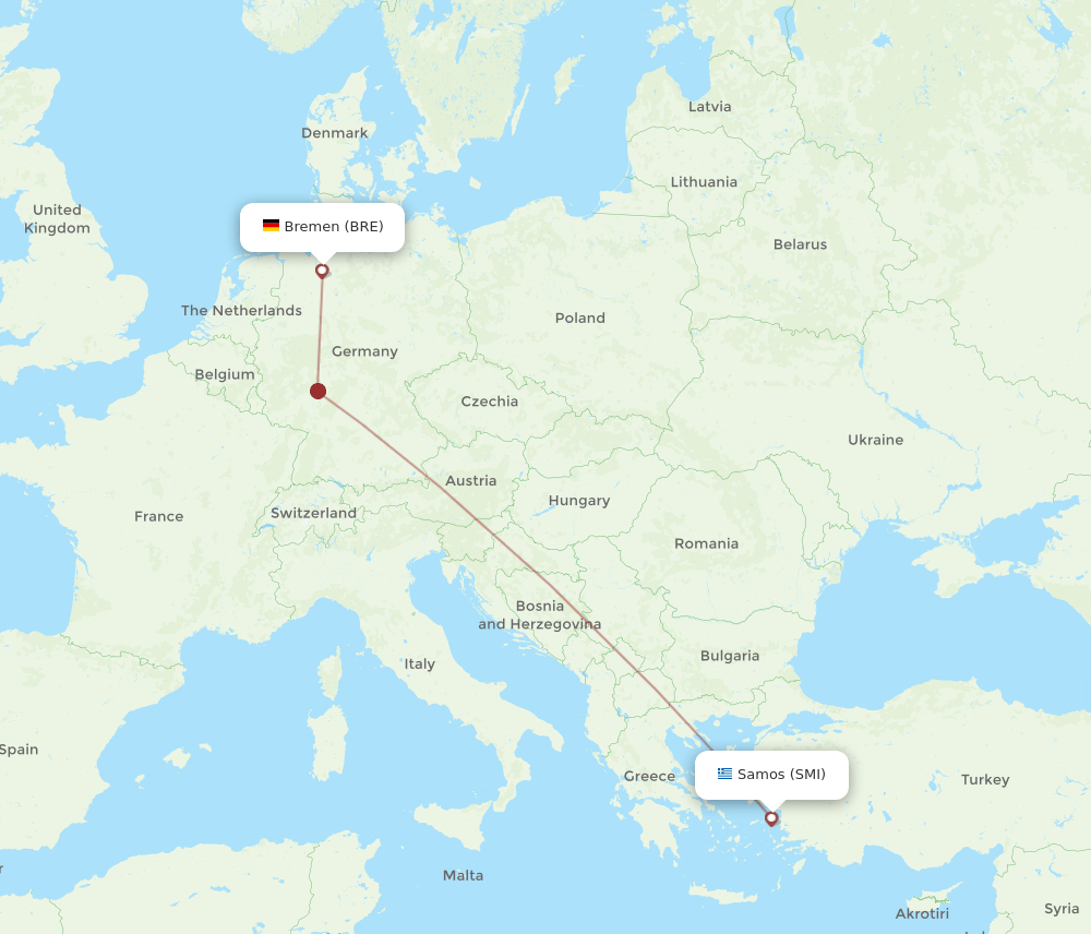 BRE-SMI flight routes