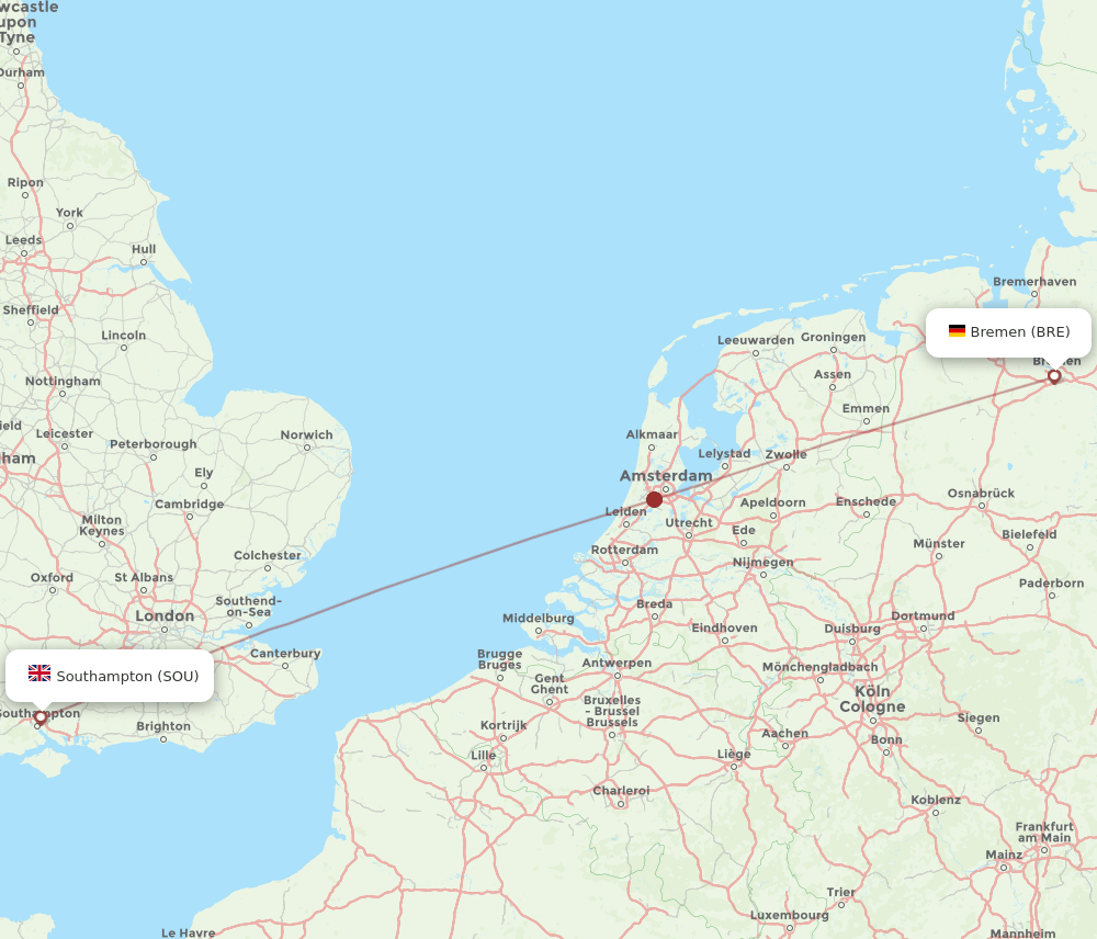BRE-SOU flight routes