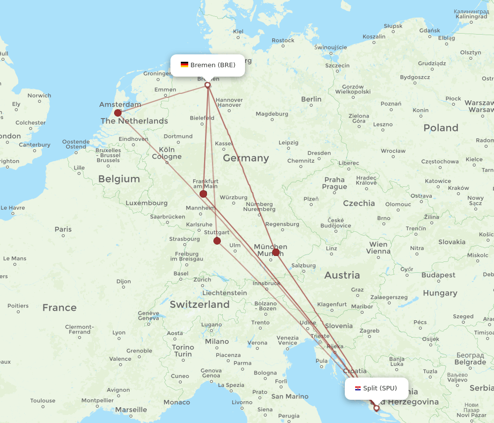 BRE-SPU flight routes