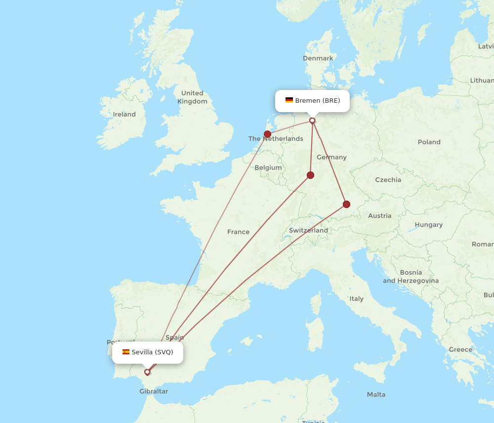 BRE-SVQ flight routes