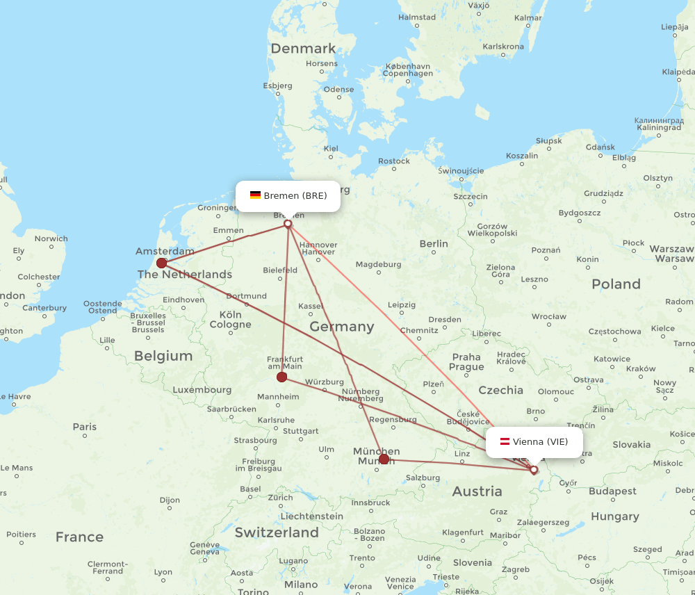 BRE-VIE flight routes