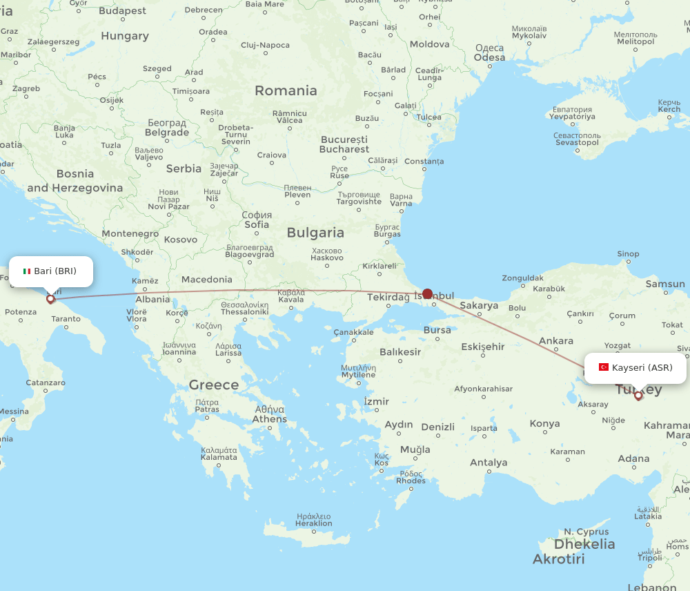 BRI-ASR flight routes