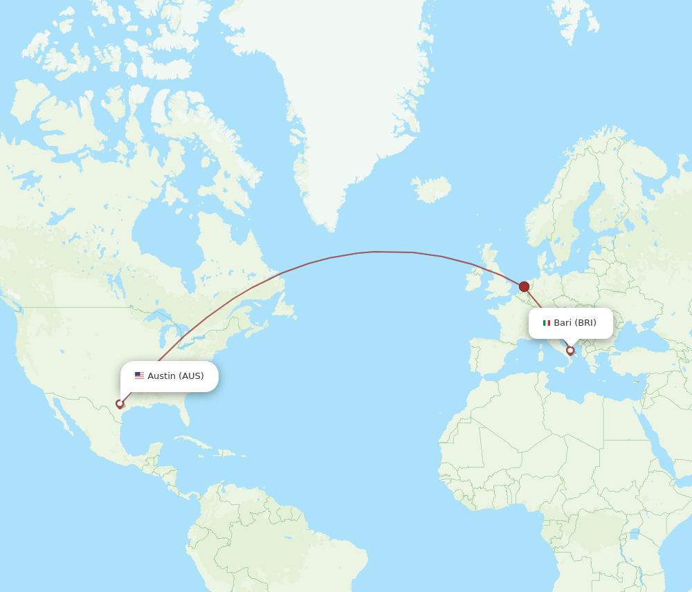 BRI-AUS flight routes