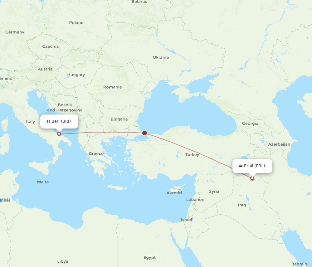 BRI-EBL flight routes