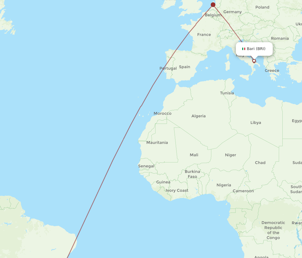 BRI-GIG flight routes