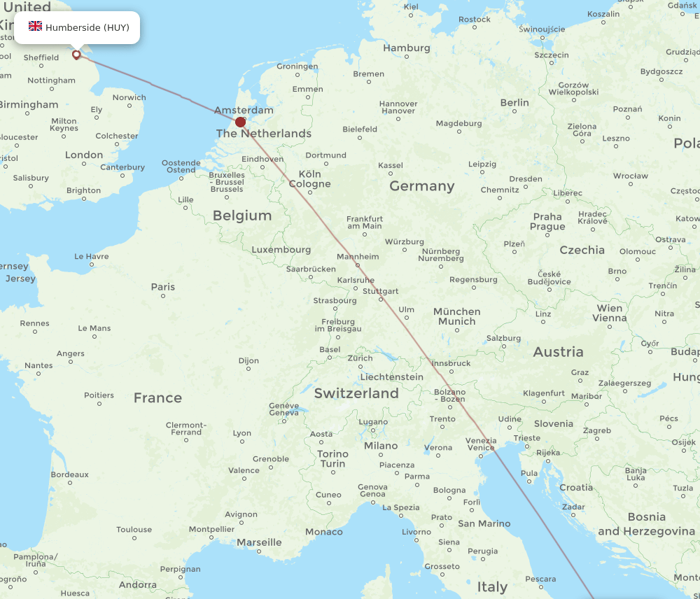 BRI-HUY flight routes