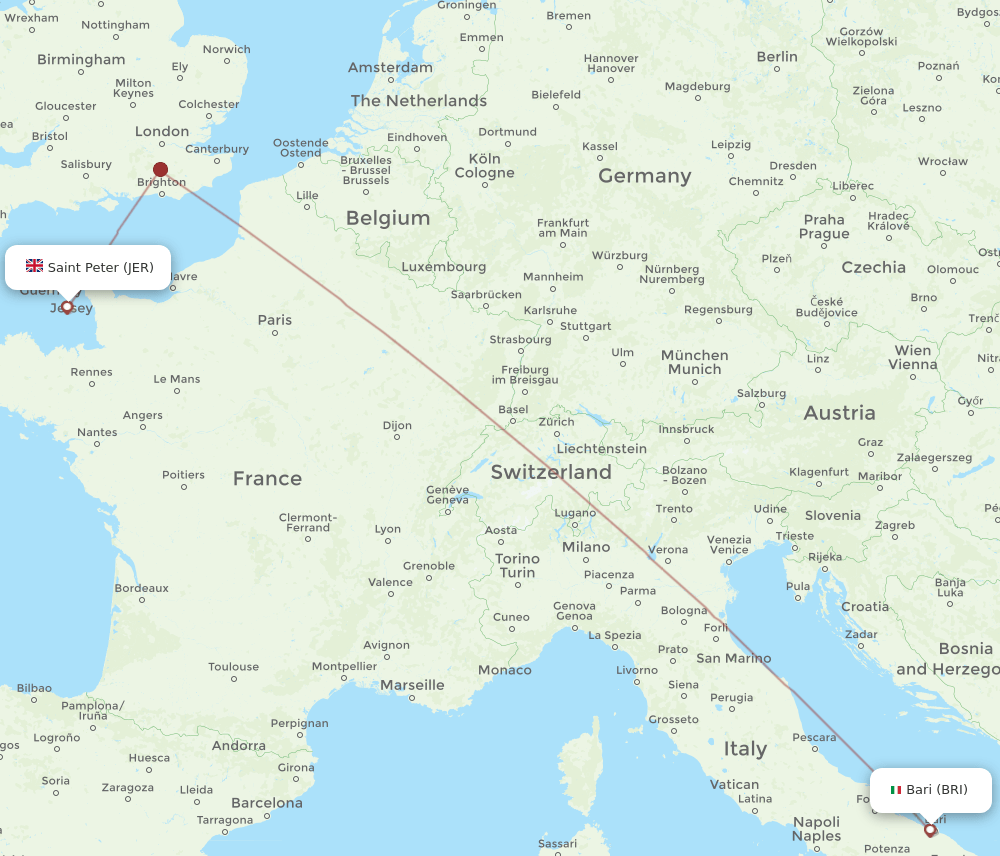 BRI-JER flight routes