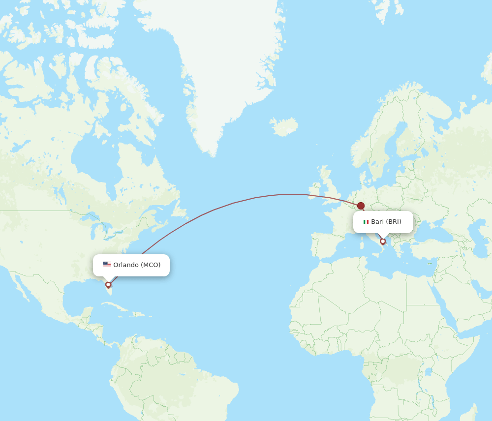 BRI-MCO flight routes