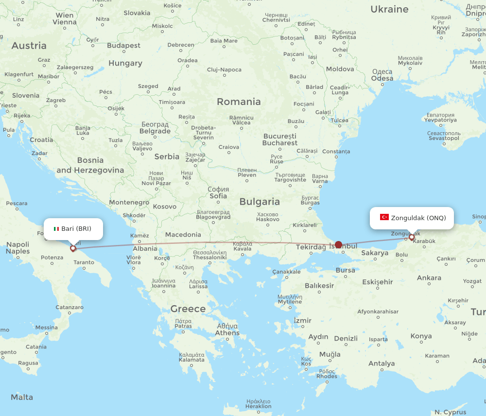 BRI-ONQ flight routes