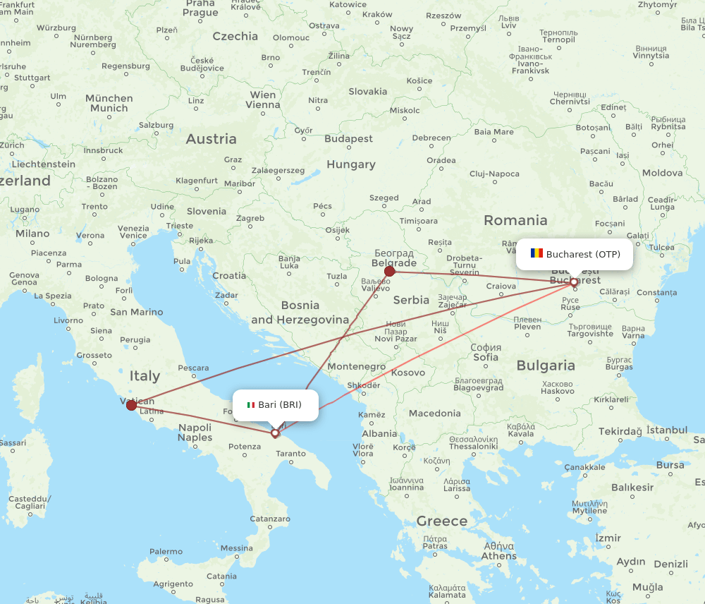 BRI-OTP flight routes