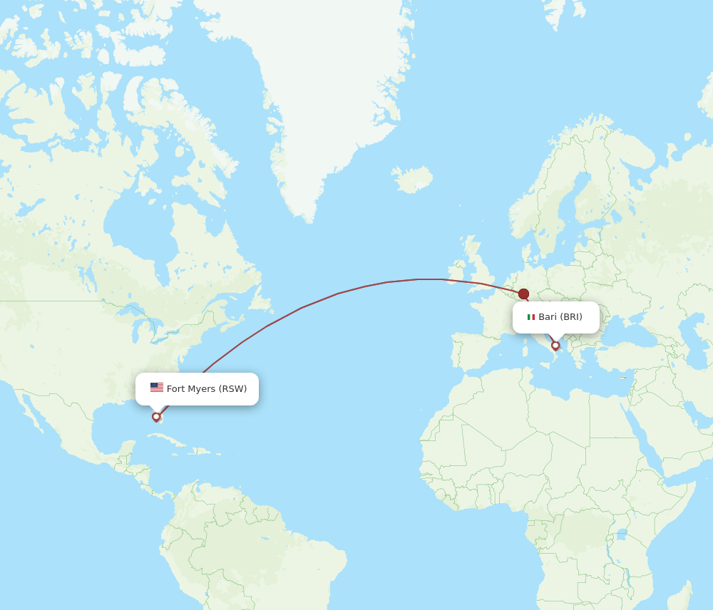 BRI-RSW flight routes