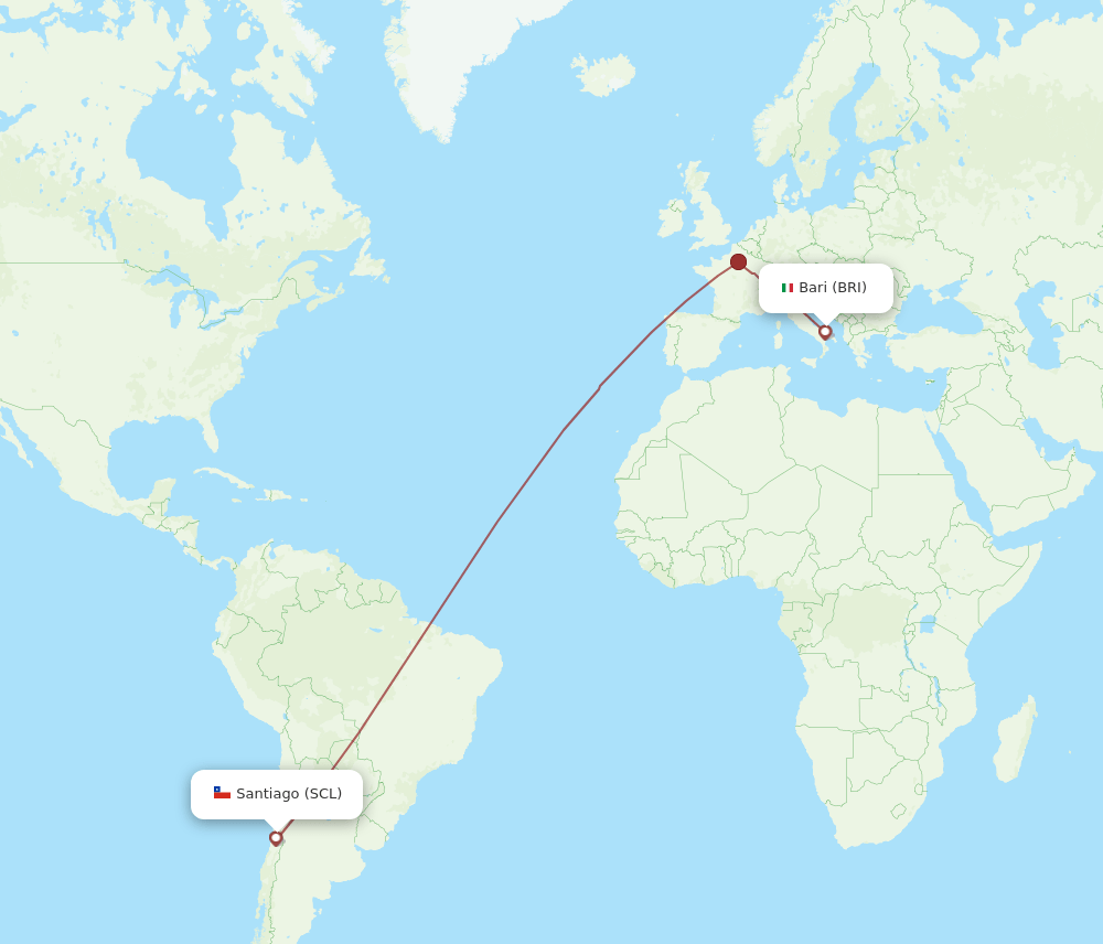 BRI-SCL flight routes