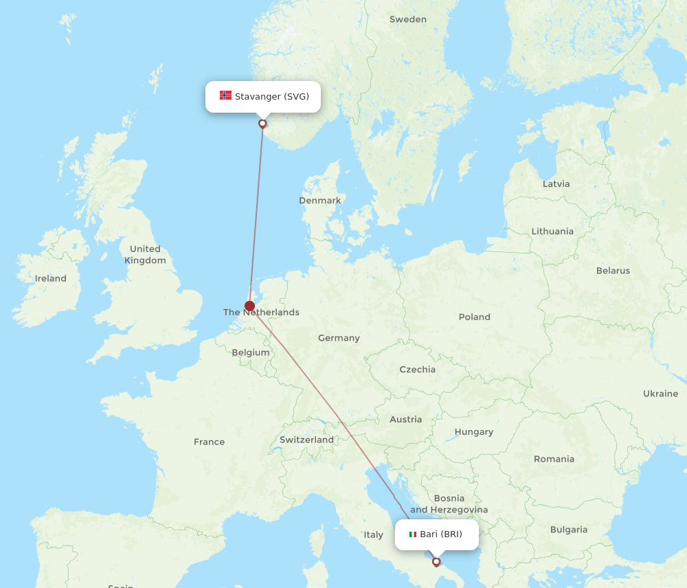 BRI-SVG flight routes