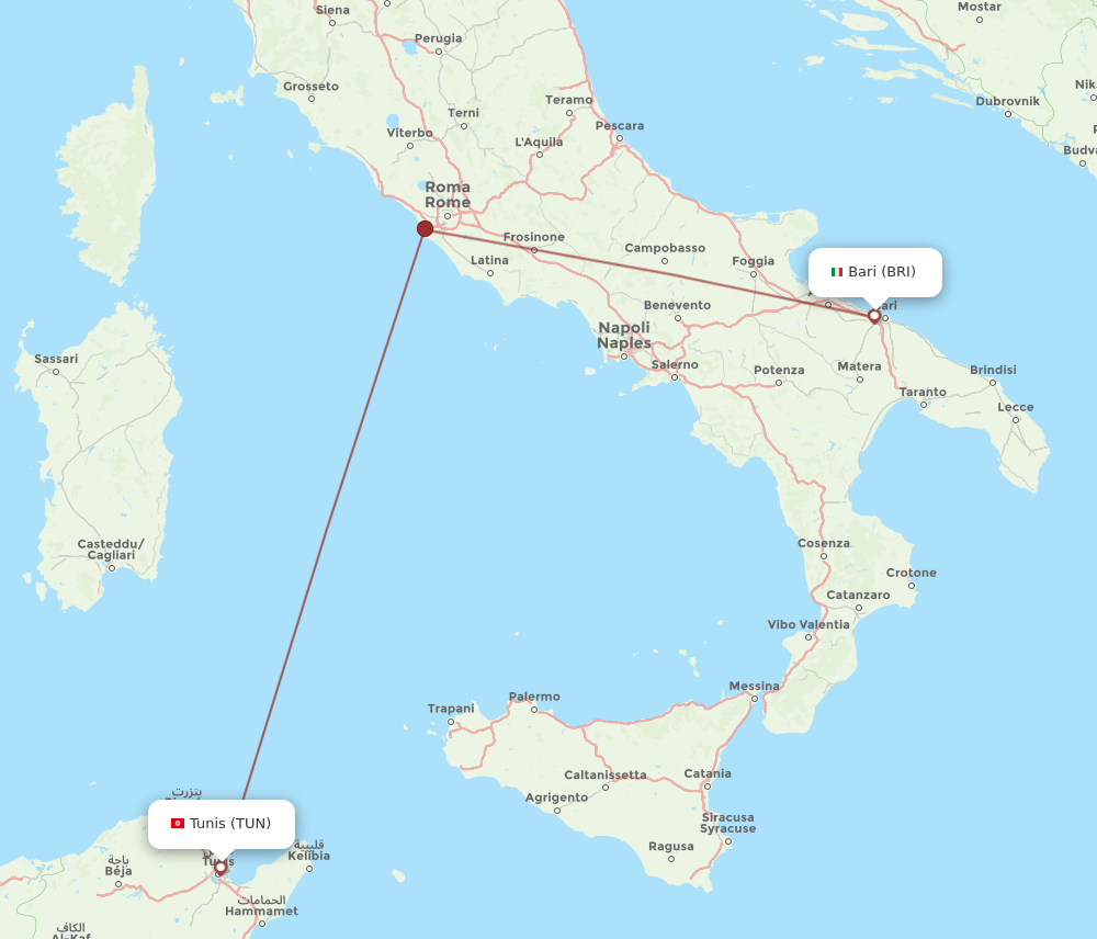 BRI-TUN flight routes