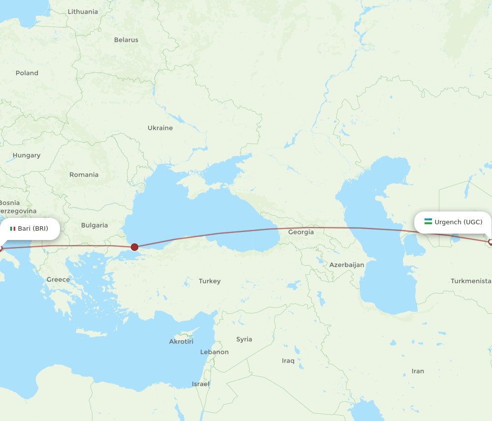 BRI-UGC flight routes