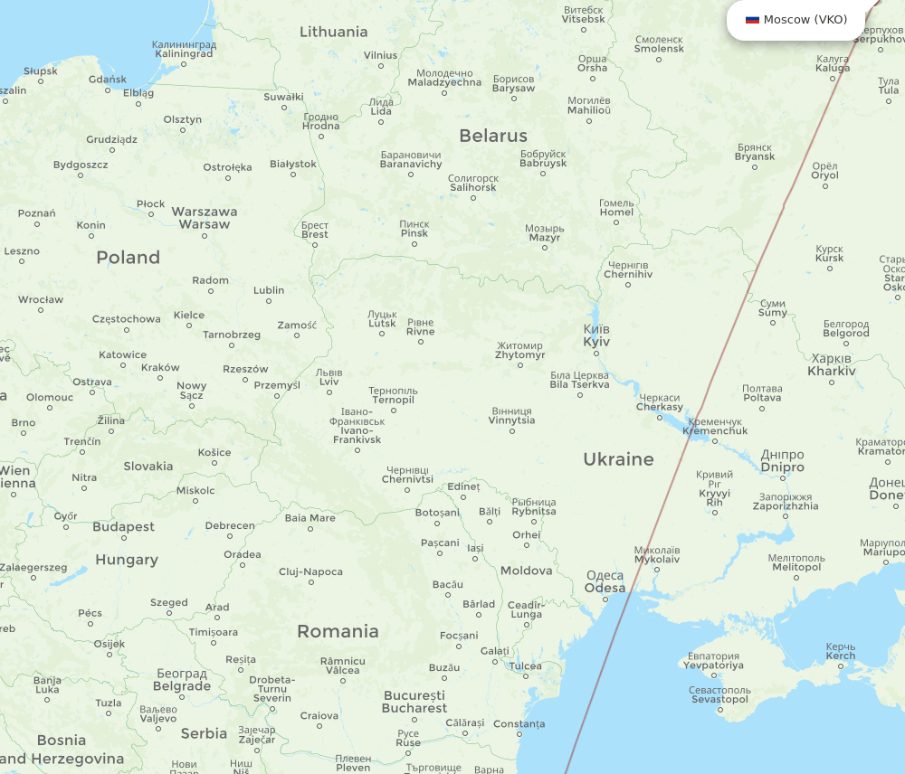 BRI-VKO flight routes