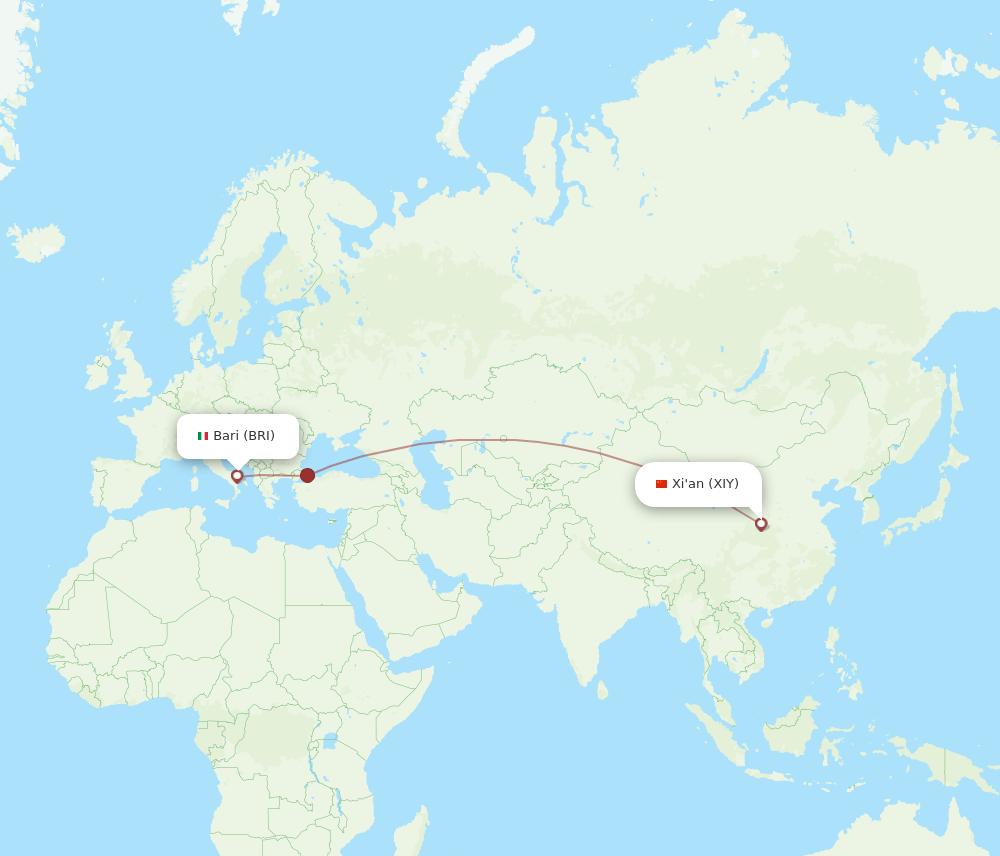 BRI-XIY flight routes