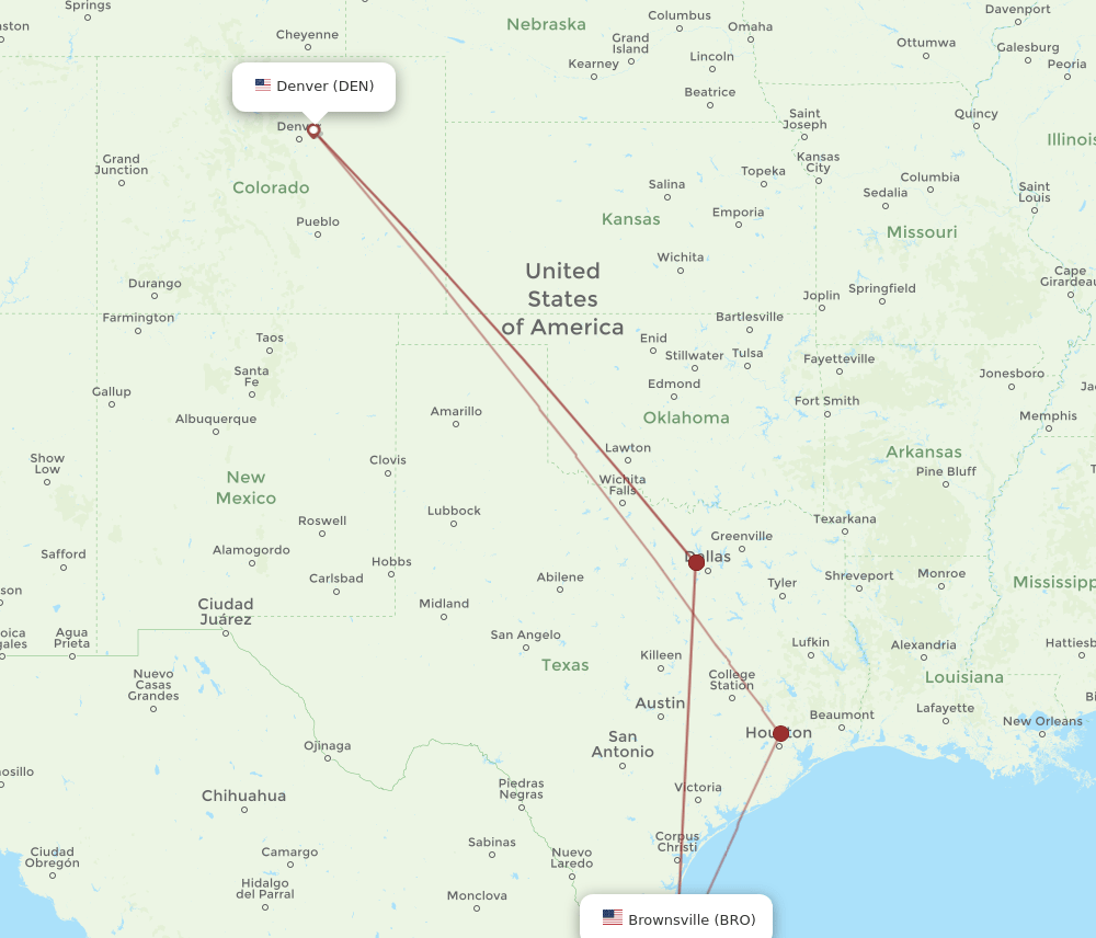 BRO-DEN flight routes