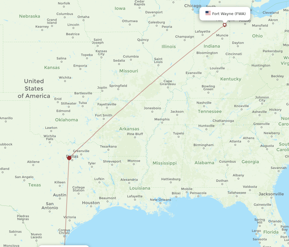 BRO-FWA flight routes