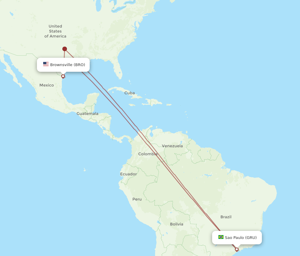BRO-GRU flight routes