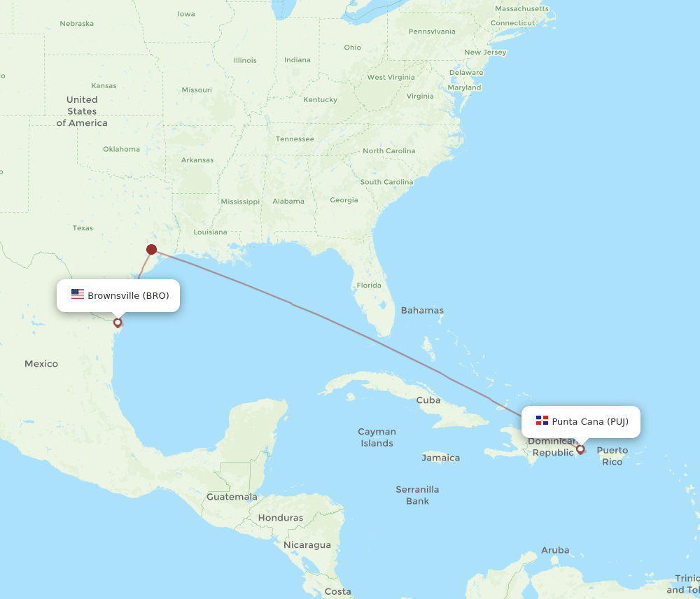 BRO-PUJ flight routes