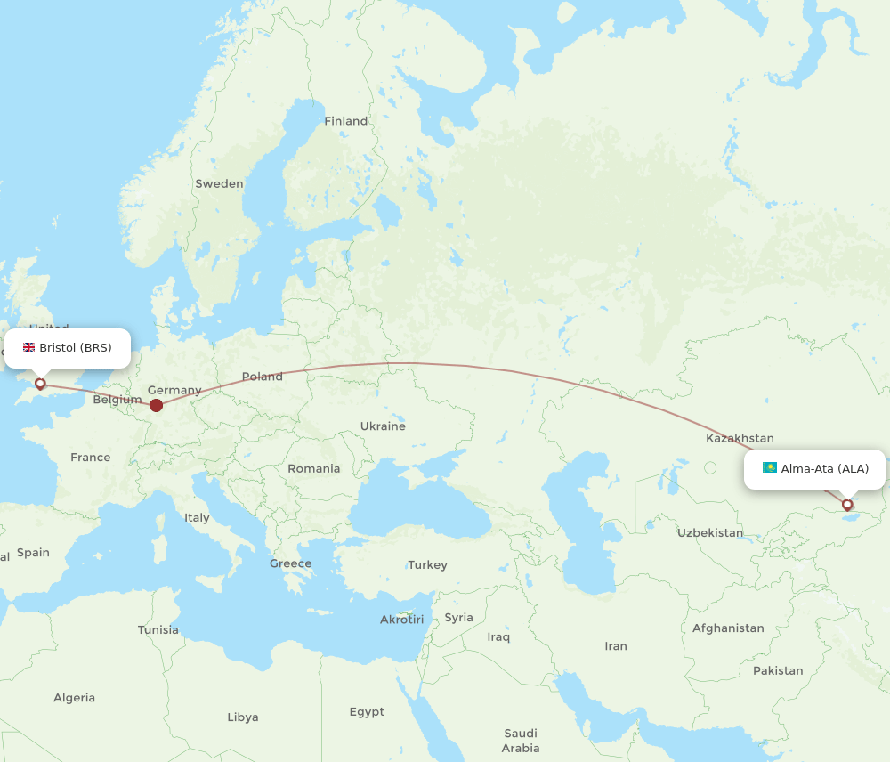 BRS-ALA flight routes