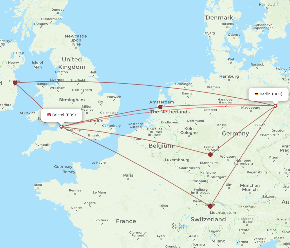 BRS-BER flight routes
