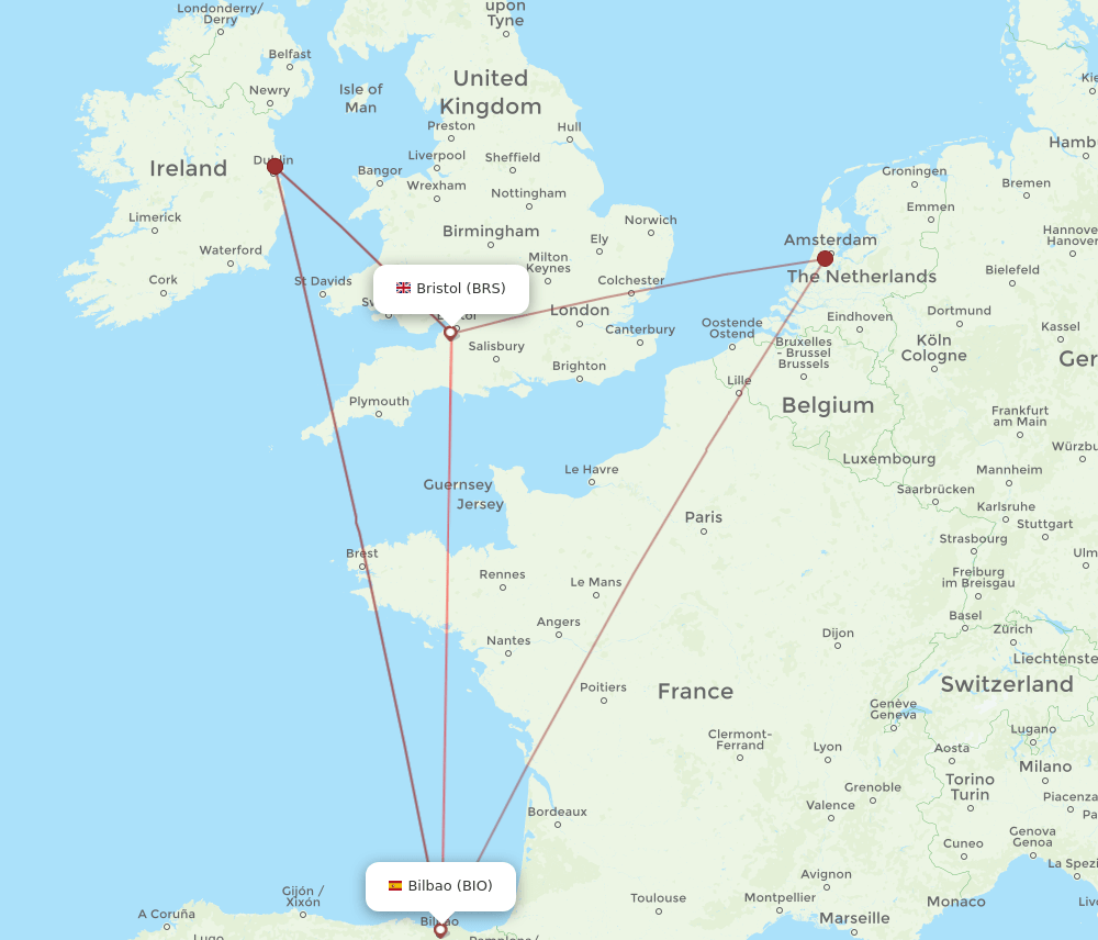 BRS to BIO flights and routes map