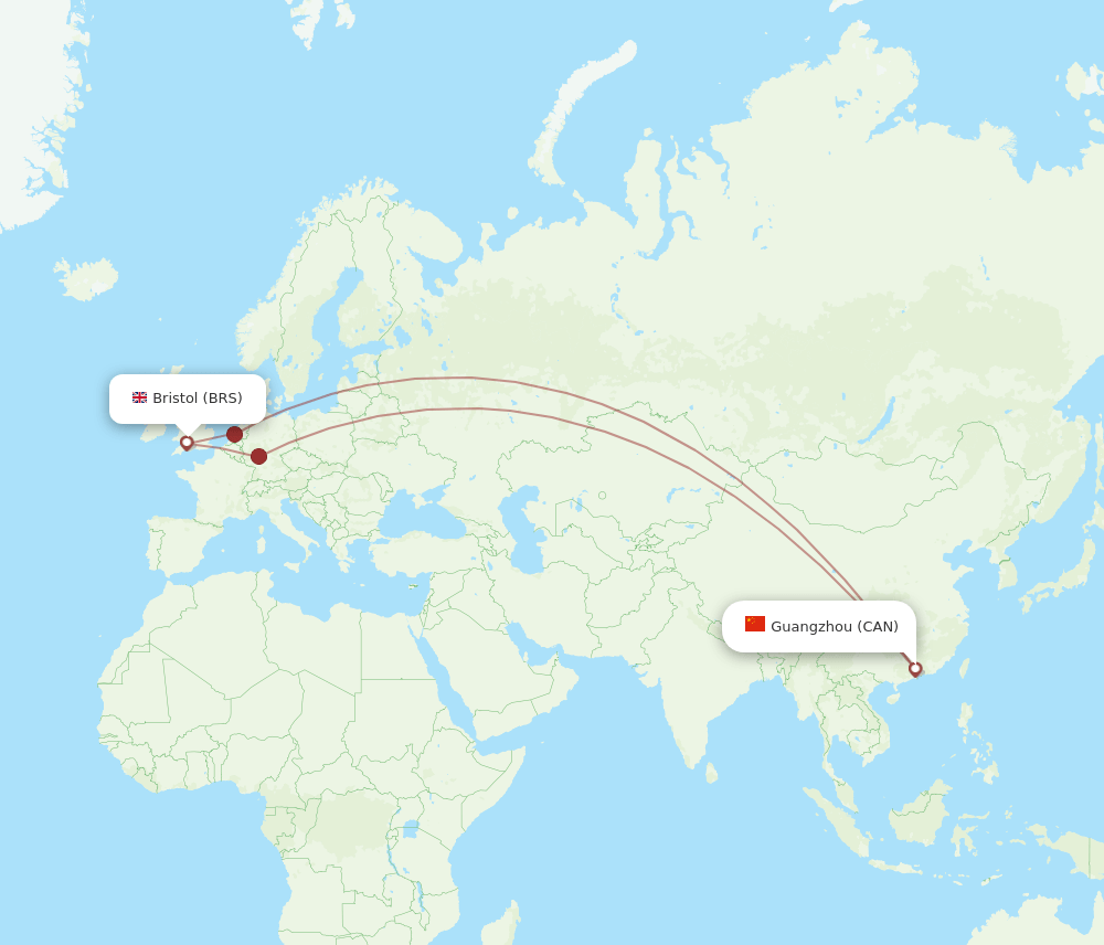 BRS-CAN flight routes
