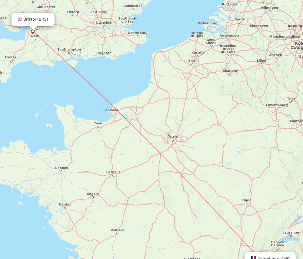 BRS to CMF flights and routes map