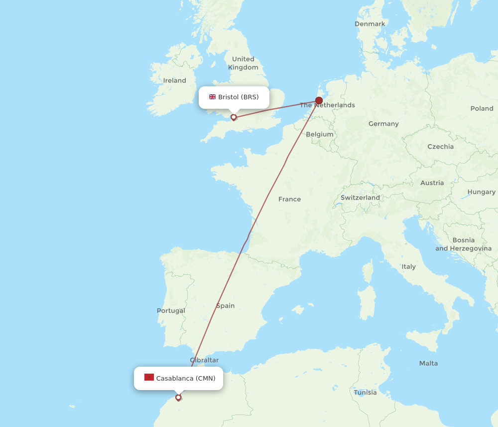 BRS-CMN flight routes