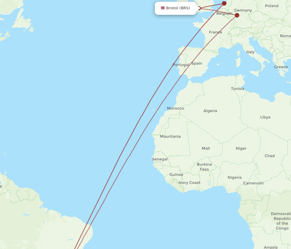 BRS-GRU flight routes