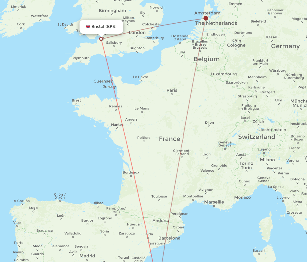 BRS-IBZ flight routes