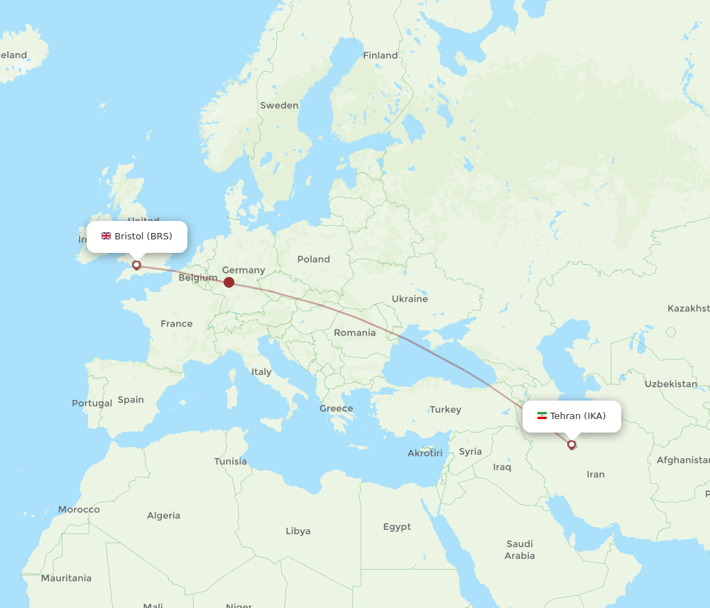 BRS-IKA flight routes