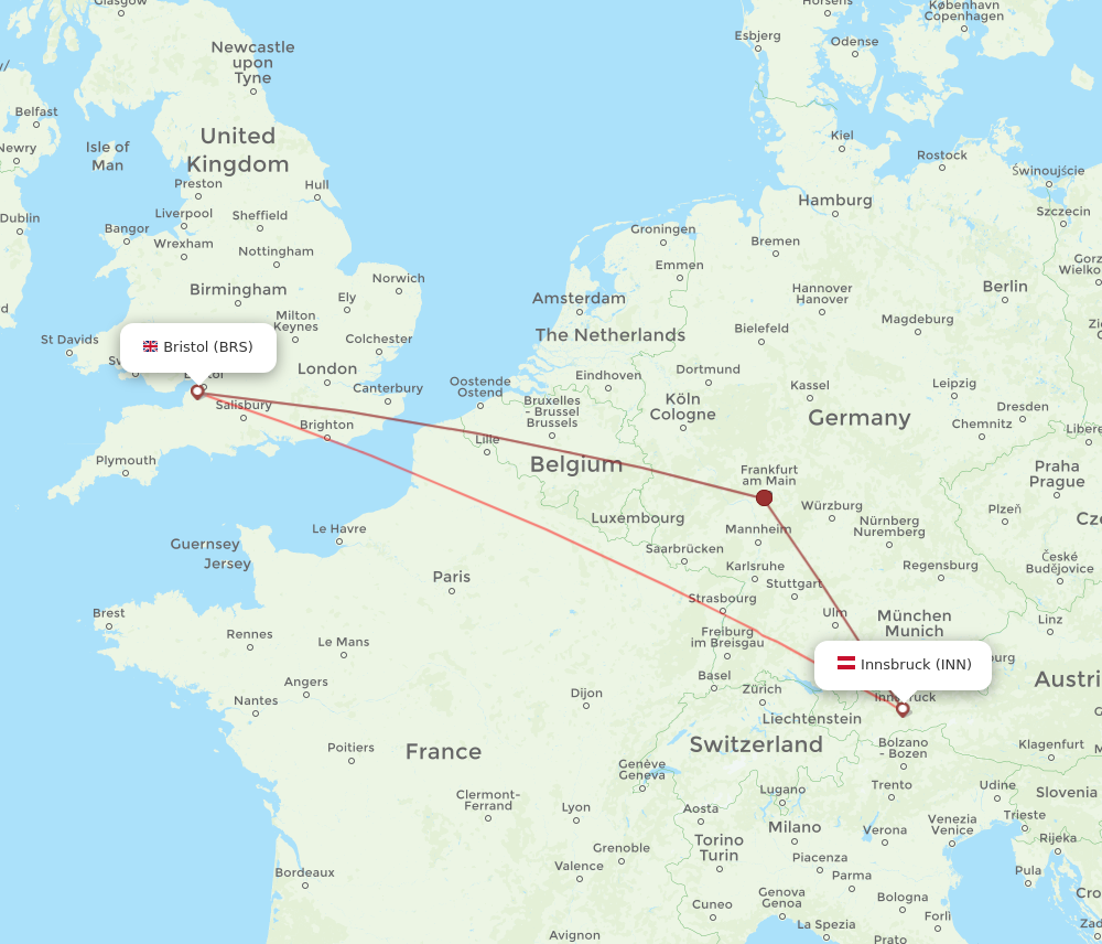 BRS to INN flights and routes map