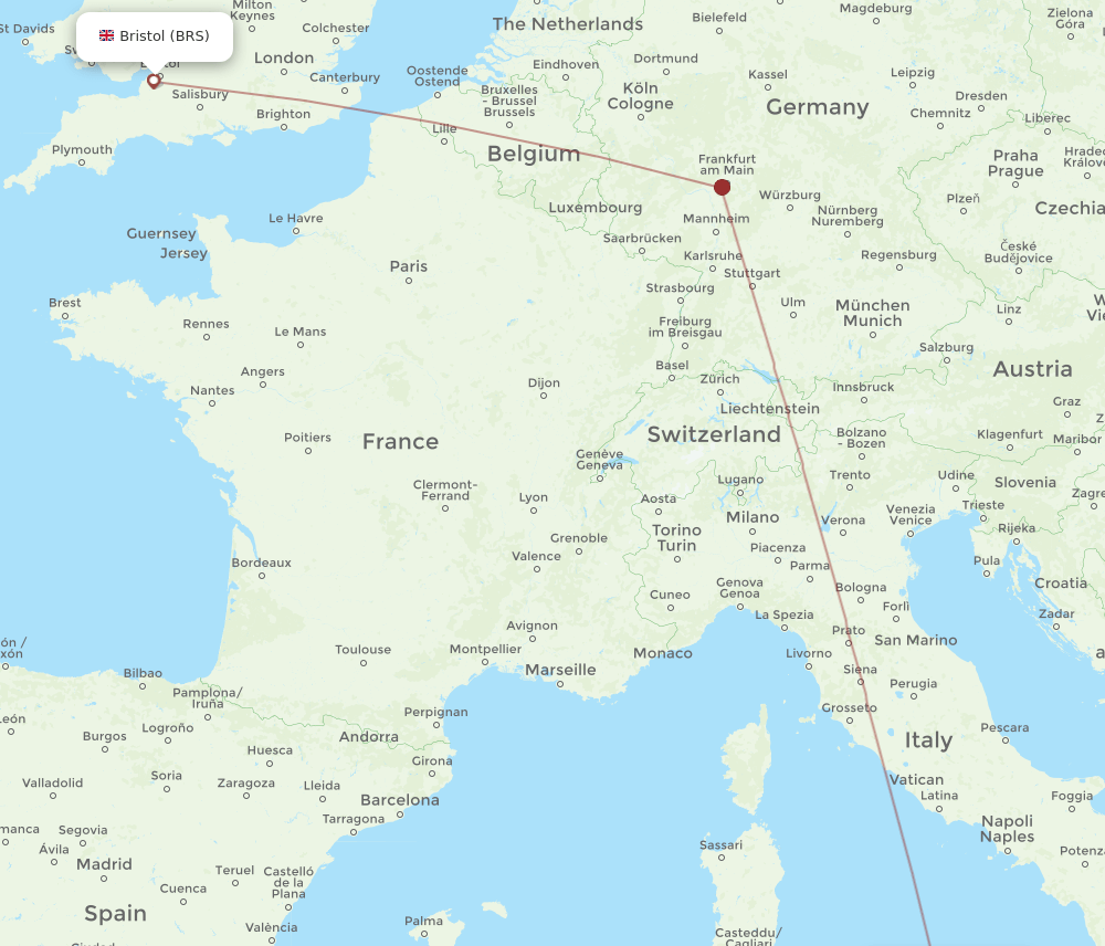BRS-PMO flight routes