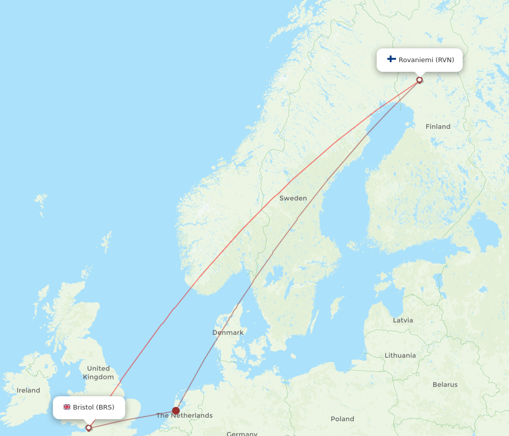 BRS to RVN flights and routes map