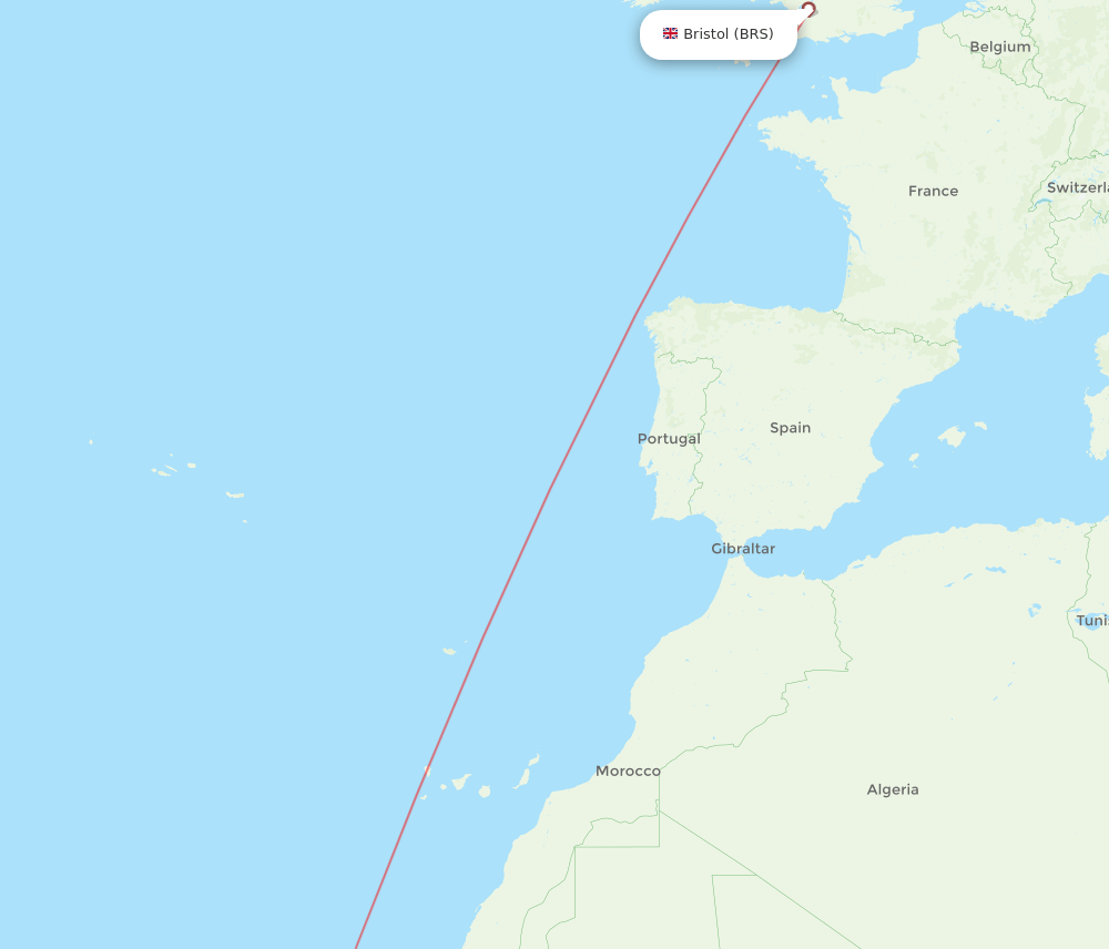 Bristol - Sal route map and flight paths