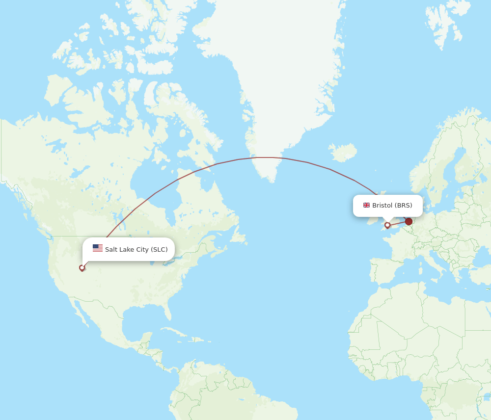 BRS to SLC flights and routes map