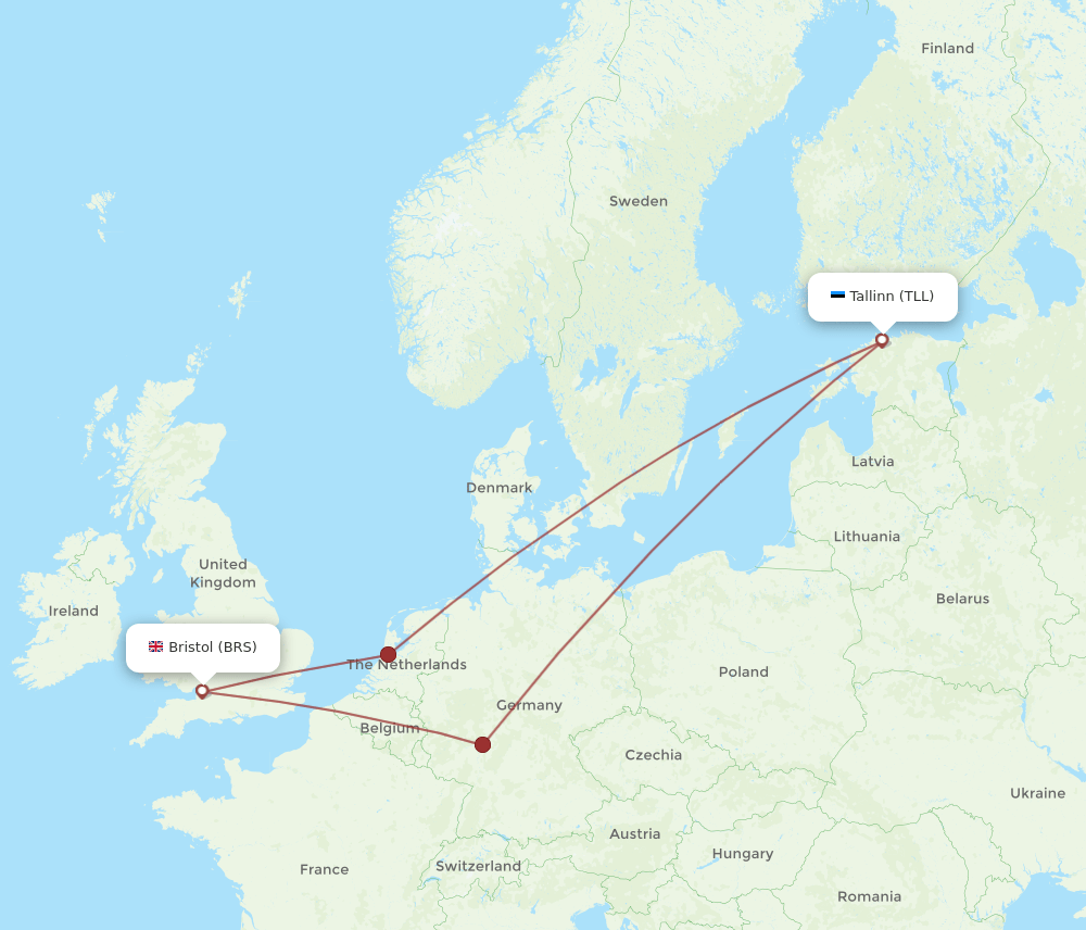 BRS-TLL flight routes
