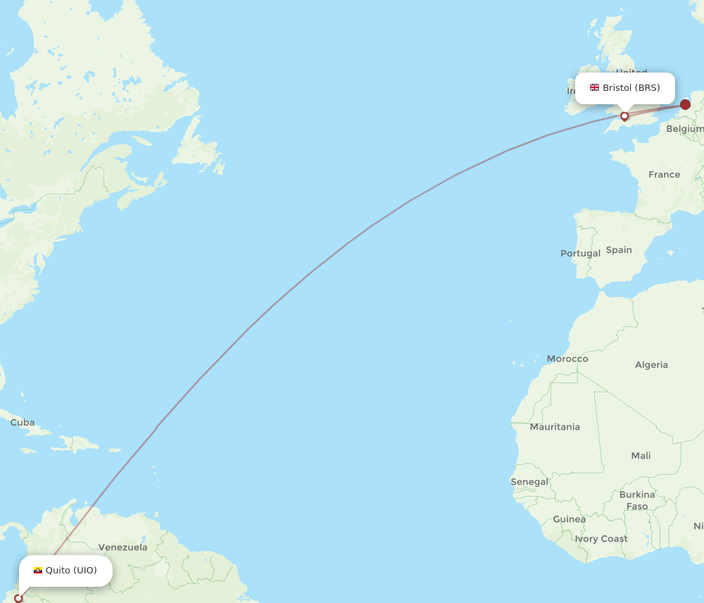 BRS-UIO flight routes