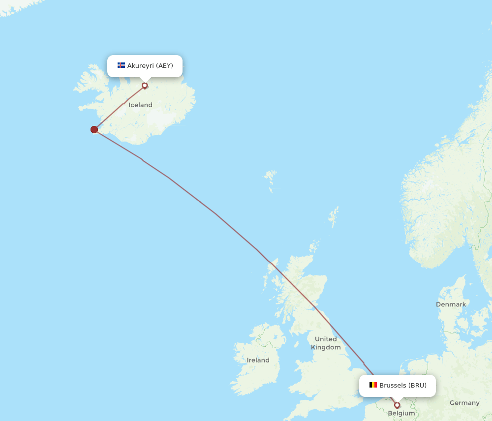BRU-AEY flight routes