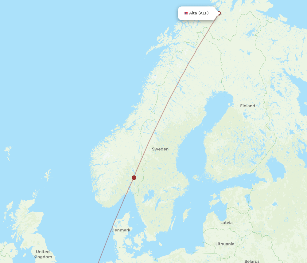 BRU-ALF flight routes