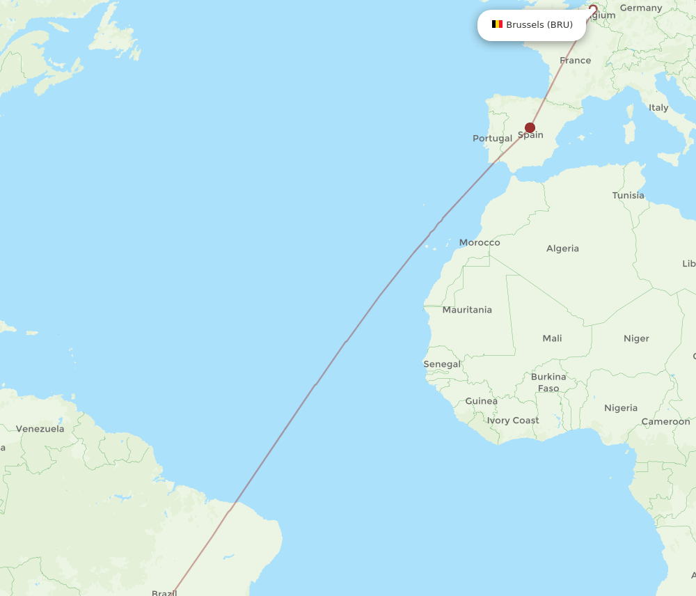 BRU-ASU flight routes